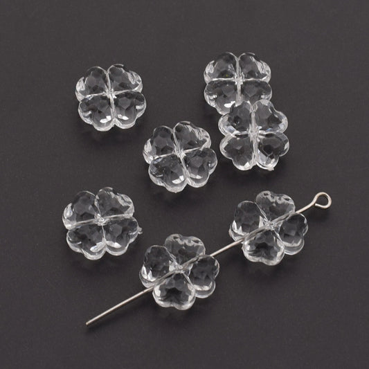 Transparent Faceted Clover Acrylic Beads 12.9mm Colorful 30pcs 2