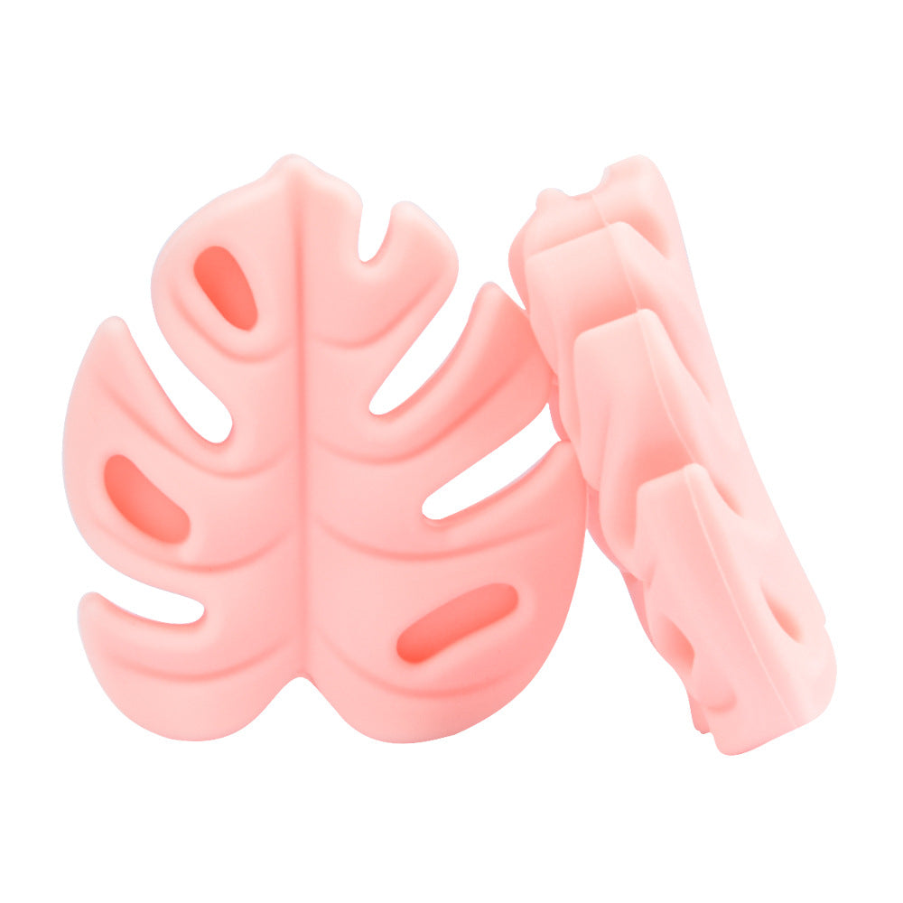Silicone Focal Beads Leaf Soft Veined Upright Design 20pcs 8