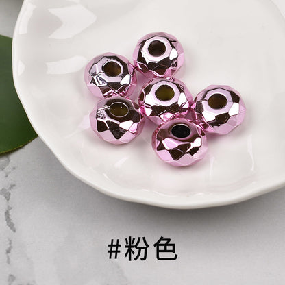 Acrylic Faceted Metallic Spacer Beads 15mm 50pcs 6