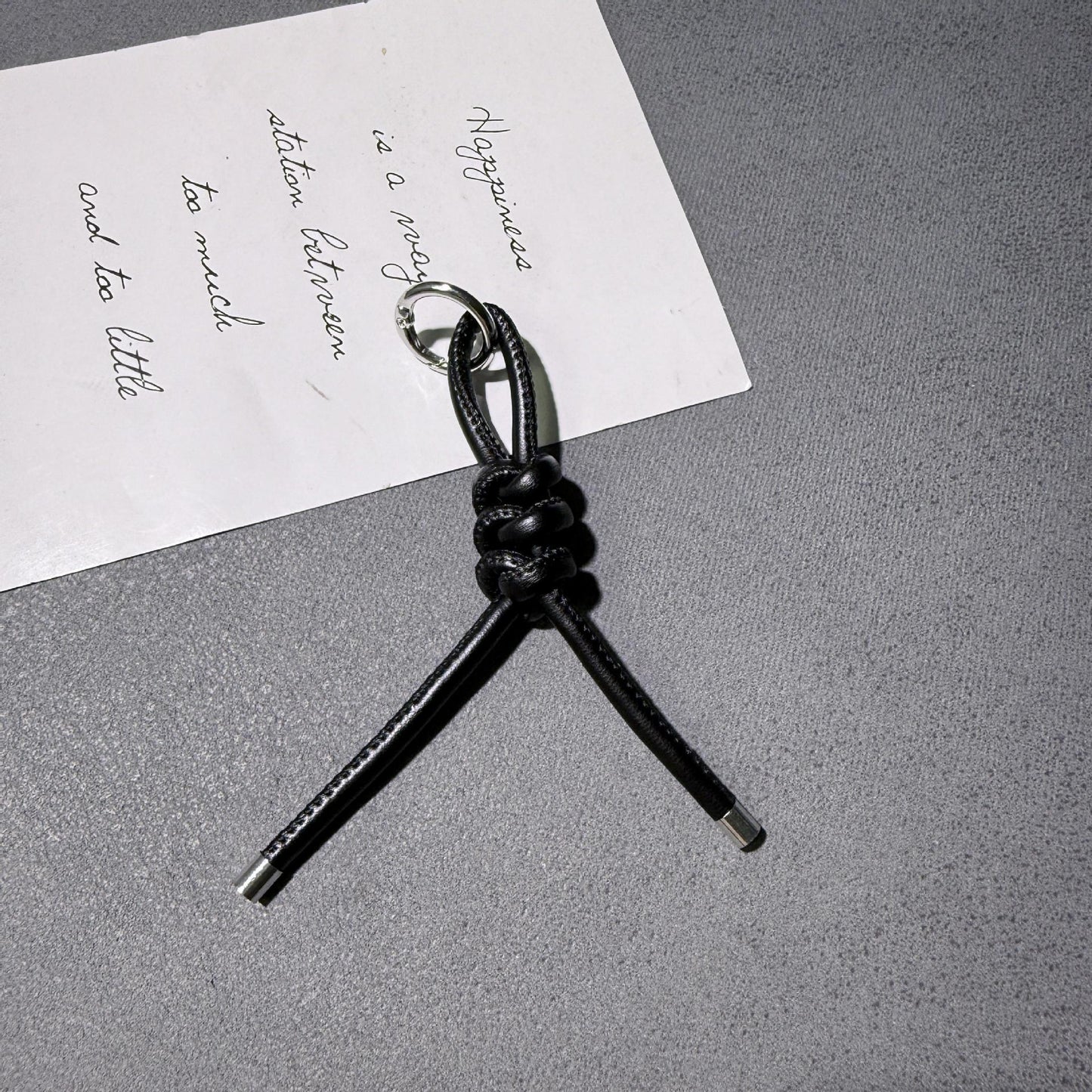 Braided PU Leather Keychain Knot Design Colorful 15cm 3pcs 26