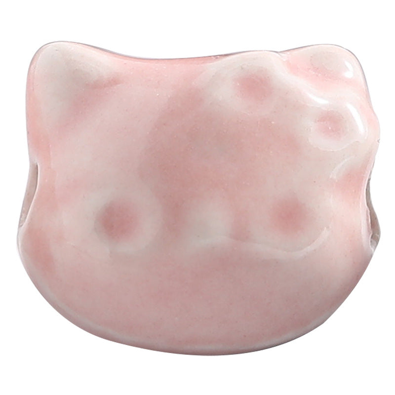 Hello KT Ceramic Beads 15mm Pastel Pink Blue Glossy 10pcs 5