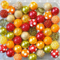 Bubblegum Beads 20mm Autumn Red Gold Orange Chunky Mix 50pcs