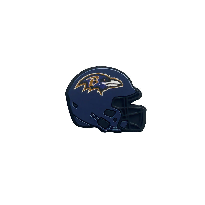 Silicone Focal Beads NFL Teams Helmet Printed Logos 20pcs 6