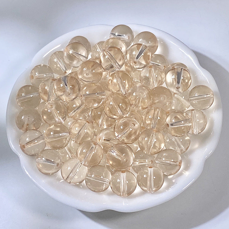 Transparent Glass Beads 10mm Soft Pastel Glossy Finish 100pcs 3