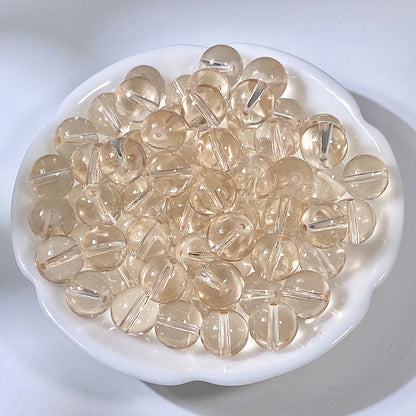 Transparent Glass Beads 10mm Soft Pastel Glossy Finish 100pcs 3