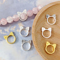 Cat Ear Metal Bead Frames 14mm Whimsical Star Lightning Design 100pcs