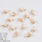 3D Dolphin Ceramic Beads 24mm Glazed Multicolor 2pcs 4