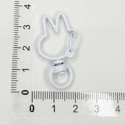 Spray Painted Bunny Head Zinc Alloy Buckle Keychain Clasps 20pcs 8