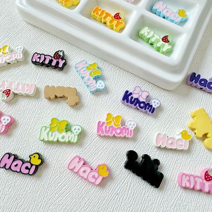 Signboard Metal Beads Painted Sanrio Series Colorful 10pcs 2
