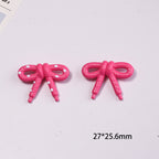 Hand Painted Bow Acrylic Beads 27mm Polka Dot Design 10pcs 2