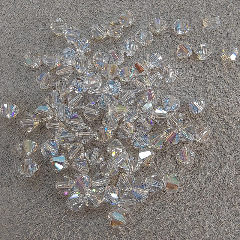 Electroplated Seed Glass Beads 4mm Faceted Multi Colored 40pcs 26