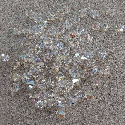 Electroplated Seed Glass Beads 4mm Faceted Multi Colored 40pcs 26