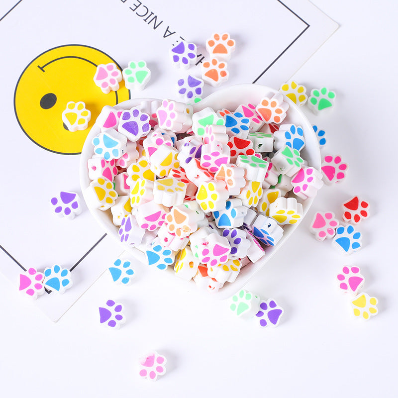 Flat Clay Beads 10mm Color Fruit Cartoon Mixed Design 1000pcs 3