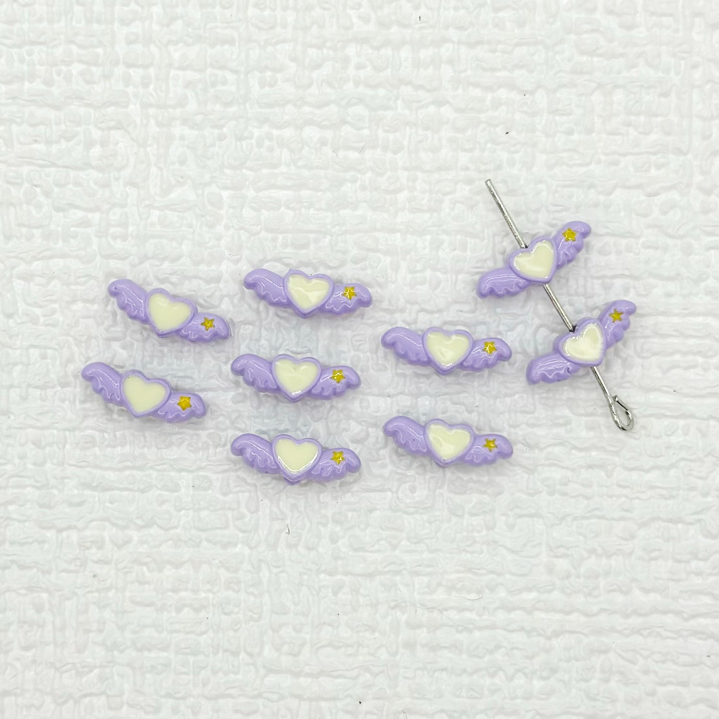 Heart Wing Metal Beads 14mm Bright Enamel Painted Alloy 20pcs 10