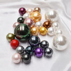 Seed Glass Beads 3mm Half Hole Imitation Pearl Mixed Colors 50pcs