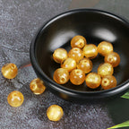Lampwork Glass Beads Bean Shape 8-12mm Tiny Shimmering Gold 50pcs