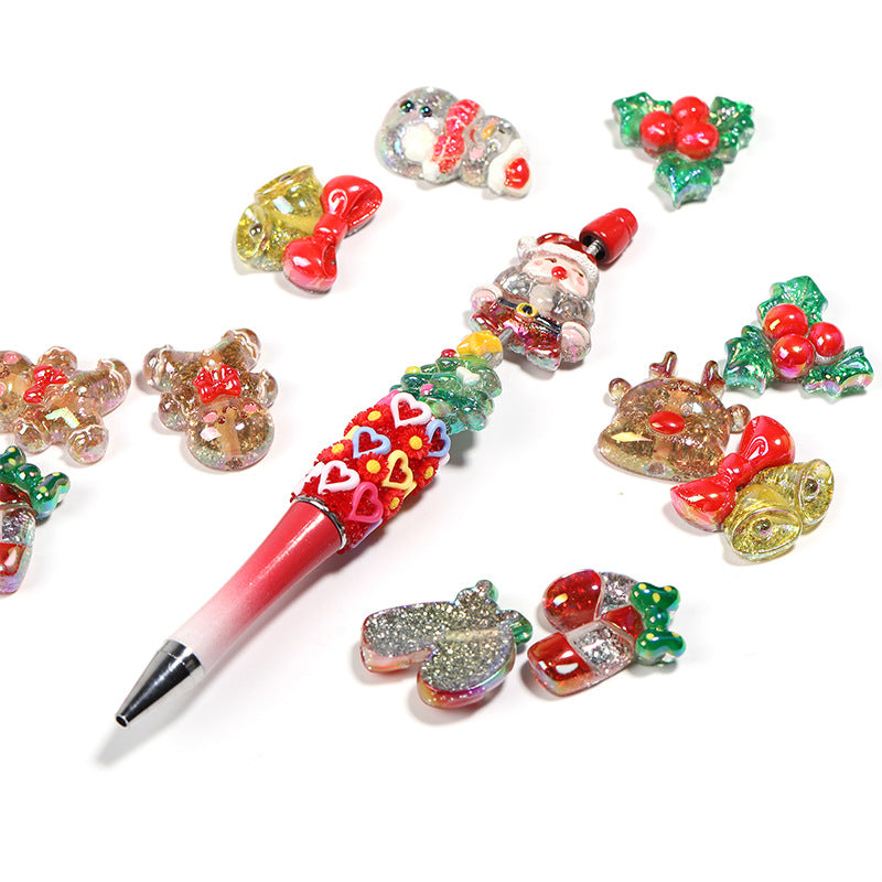 Glitter Powder Resin Beads Christmas Series Festive Holiday 25pcs 2