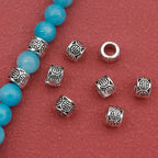Tibetan Metal Beads 6mm Vintage Patterned Large Hole Zinc Alloy 100pcs
