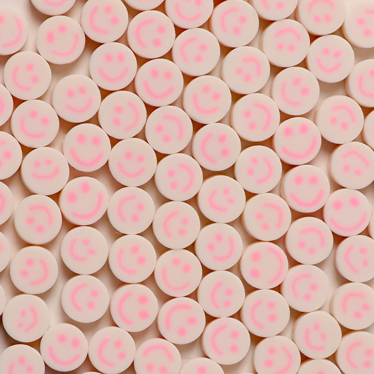 Flat Clay Beads 10mm Colorful Smiley Face Polymer 100pcs 7