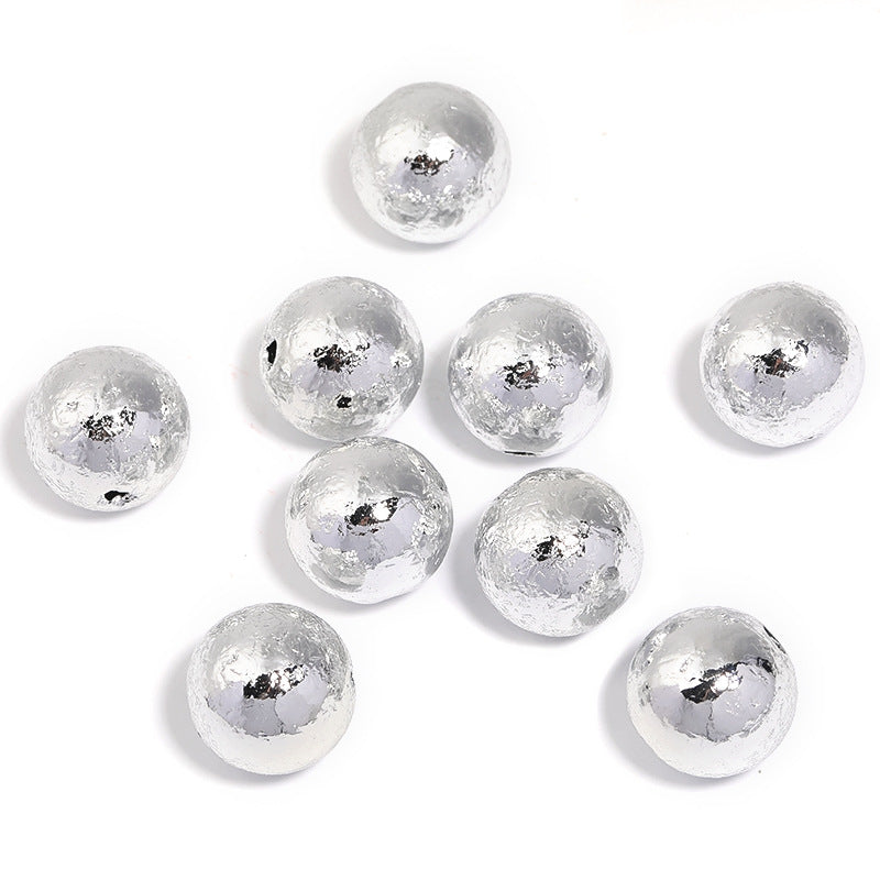 Plated Bubblegum Beads 20mm Wrinkled Foil Finish Mixed Colors 50pcs 7