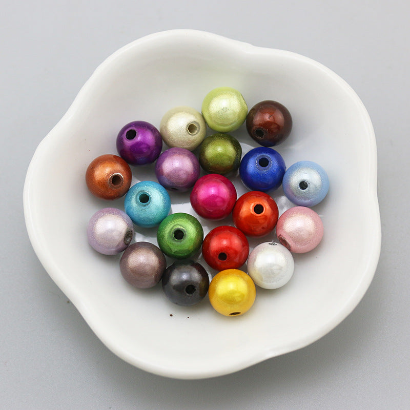Glossy Metallic Round Acrylic Beads 10mm Colorful Assorted 50pcs 26