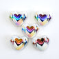 UV Plating Heart Acrylic Beads 17mm Two-Color ECG Pattern 50pcs 9