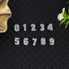 Chunky Number Metal Beads 8mm Rhinestone Embeded 50pcs