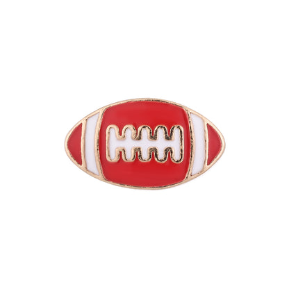 Rugby Series Metal Beads Enamel Painted Zinc Alloy 50pcs 11