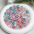 Glitter Resin Beads 16mm Round Clear Light Color 10pcs 6