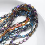 Electroplated Melon Seed Glass Beads 8mm 11mm Teardrop Iridescent 30pcs 4