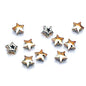 Electroplated Pentagram Glass Beads 10mm Silver White Star Cutouts 50pcs 3