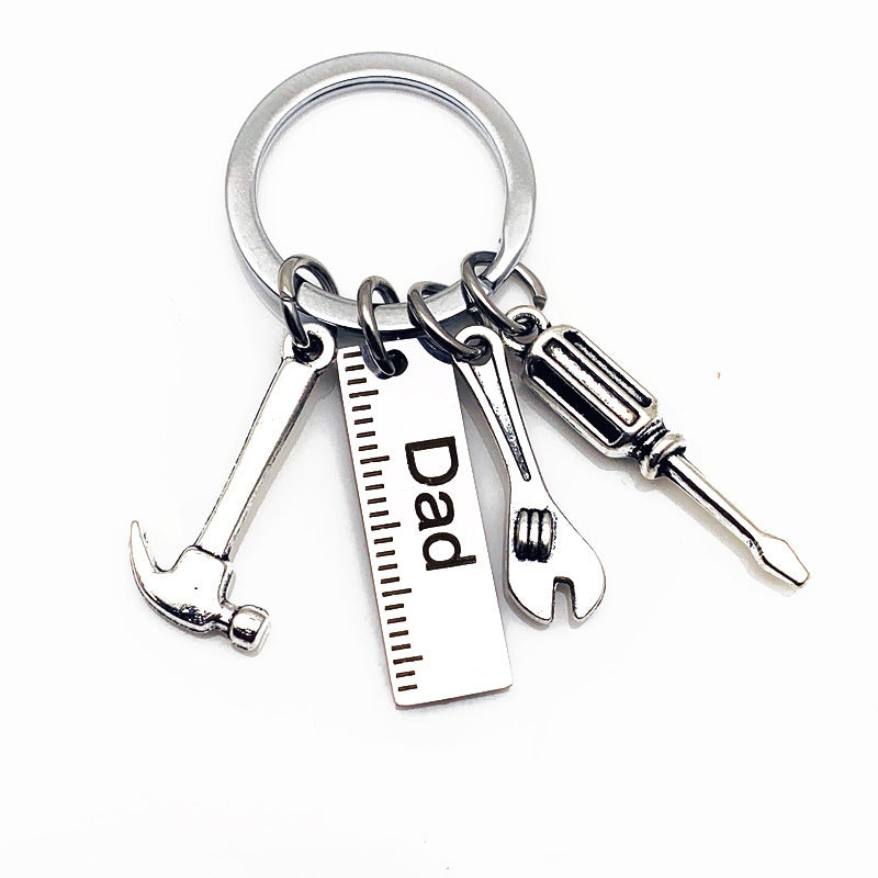 Stainless Steel Hammer Tool Dad Keychain Father's Day Gift 2