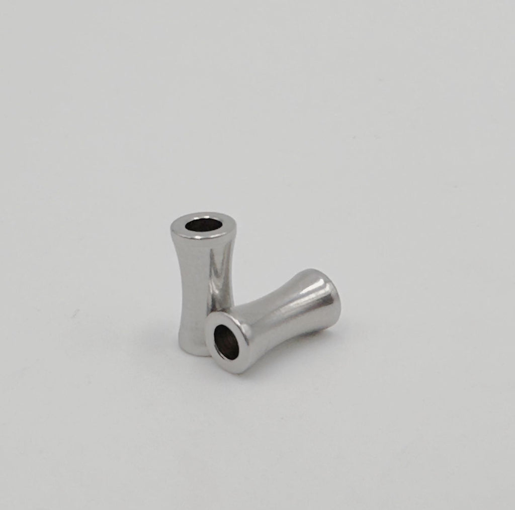Stainless Steel Bamboo Tube Metal Beads 8mm 12mm Polished Silver 30pcs 6