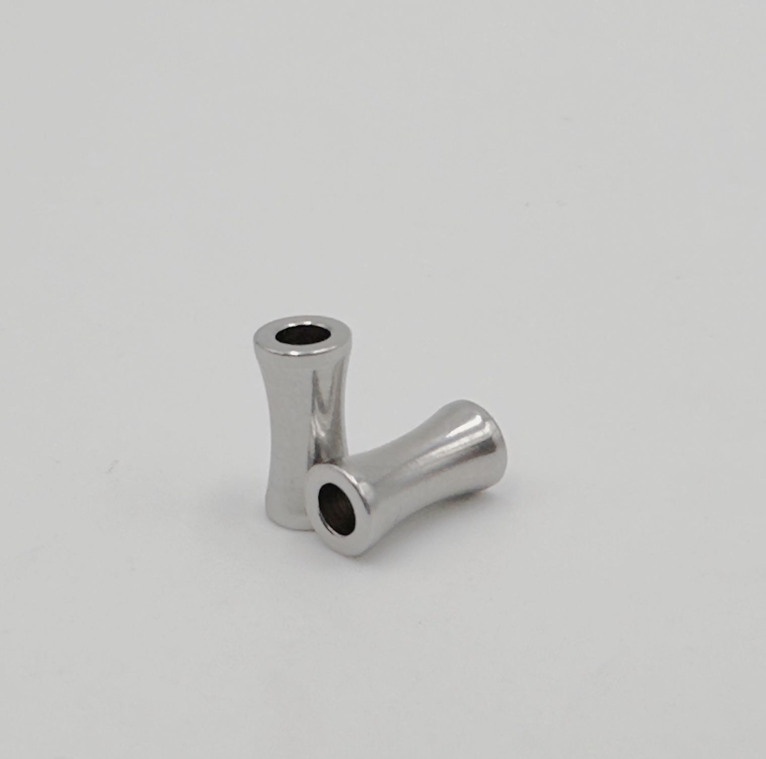 Stainless Steel Bamboo Tube Metal Beads 8mm 12mm Polished Silver 30pcs 6