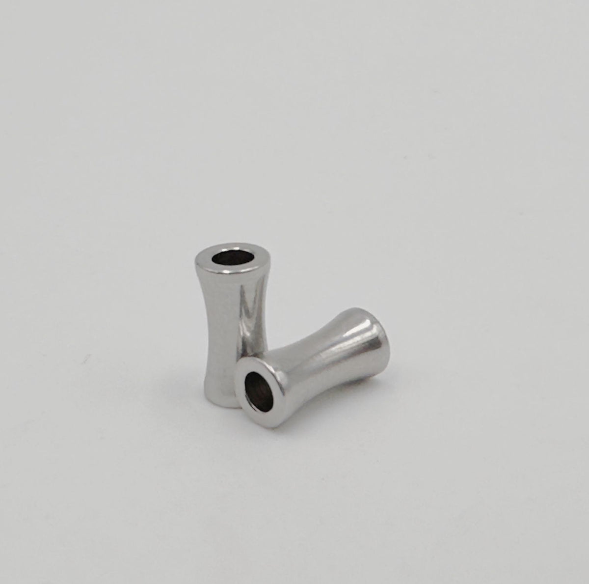 Stainless Steel Bamboo Tube Metal Beads 8mm 12mm Polished Silver 30pcs 6