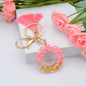 Resin Floral Pink Tassel Monogram Keychain Alphabet Letter A 41