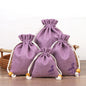 Cotton Linen Drawstring Bags Colorful Lotus Print 8x10-12x15cm 2pcs 13