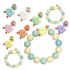 Silicone 3D Focal Beads Duck Macaroon Color Wearing Hat 20pcs 2