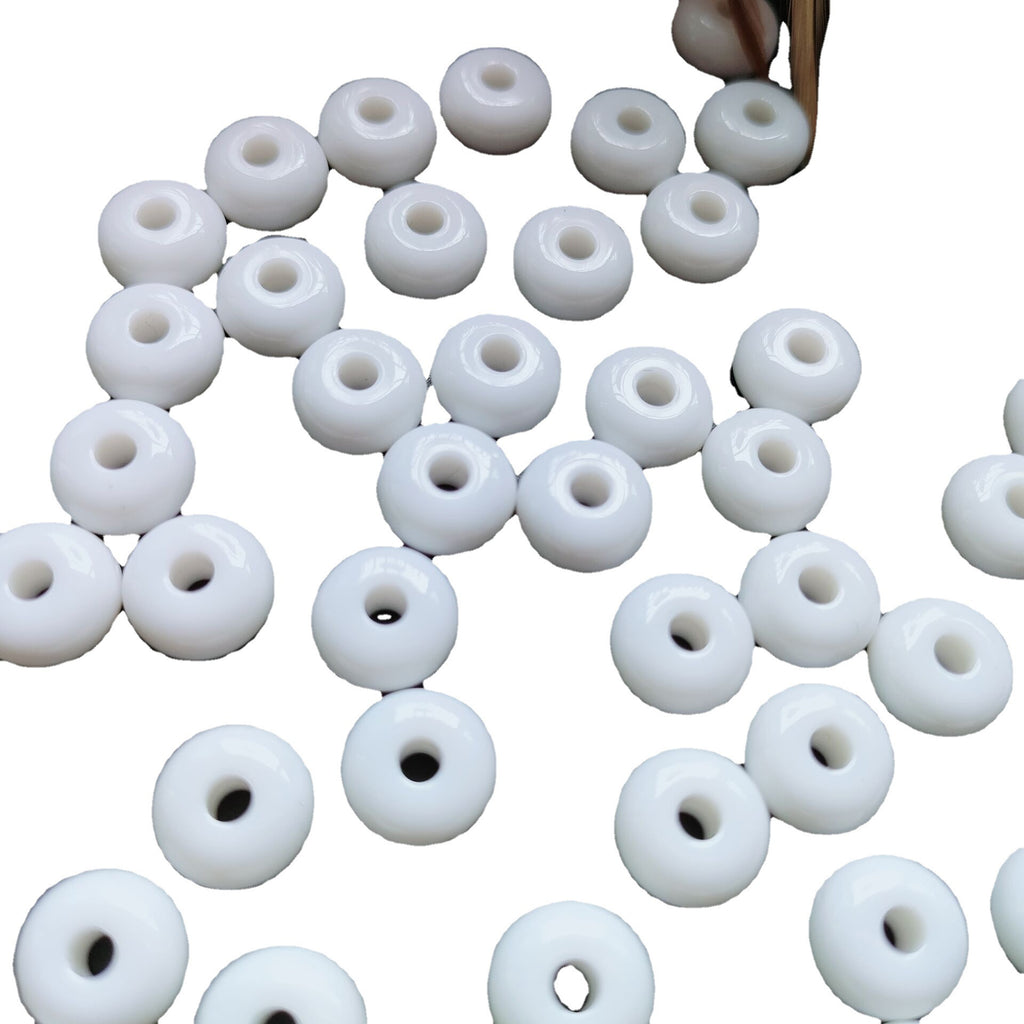Acrylic Spacer Beads 10mm 6mm Glossy Black And White 100pcs 4