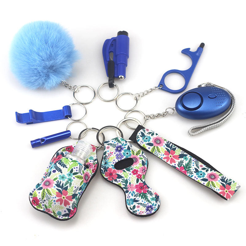Self Defense Alarm Pompom Keychain Outdoor Safety 10 Pack 21