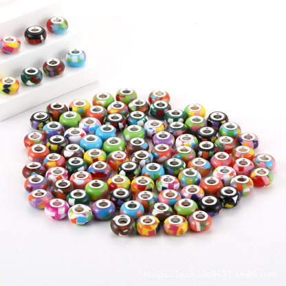 Imitation Lampwork Chunky Resin Beads 14mm Multicolor 100pcs 14