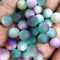 Matte Gradient Tricolor Round Resin Beads 8/10/16mm Pastel Finish 50pcs 5