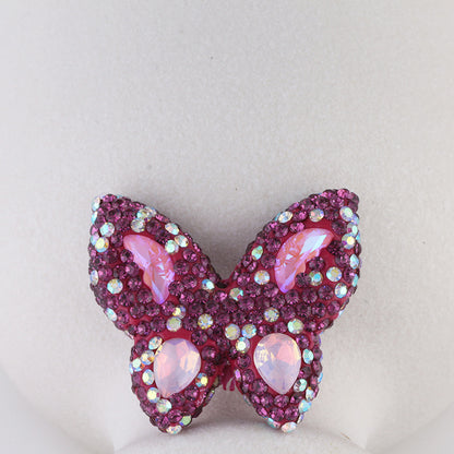 Polymer Clay Butterfly Rhinestone Beads 36mm Napal Style 2pcs 16