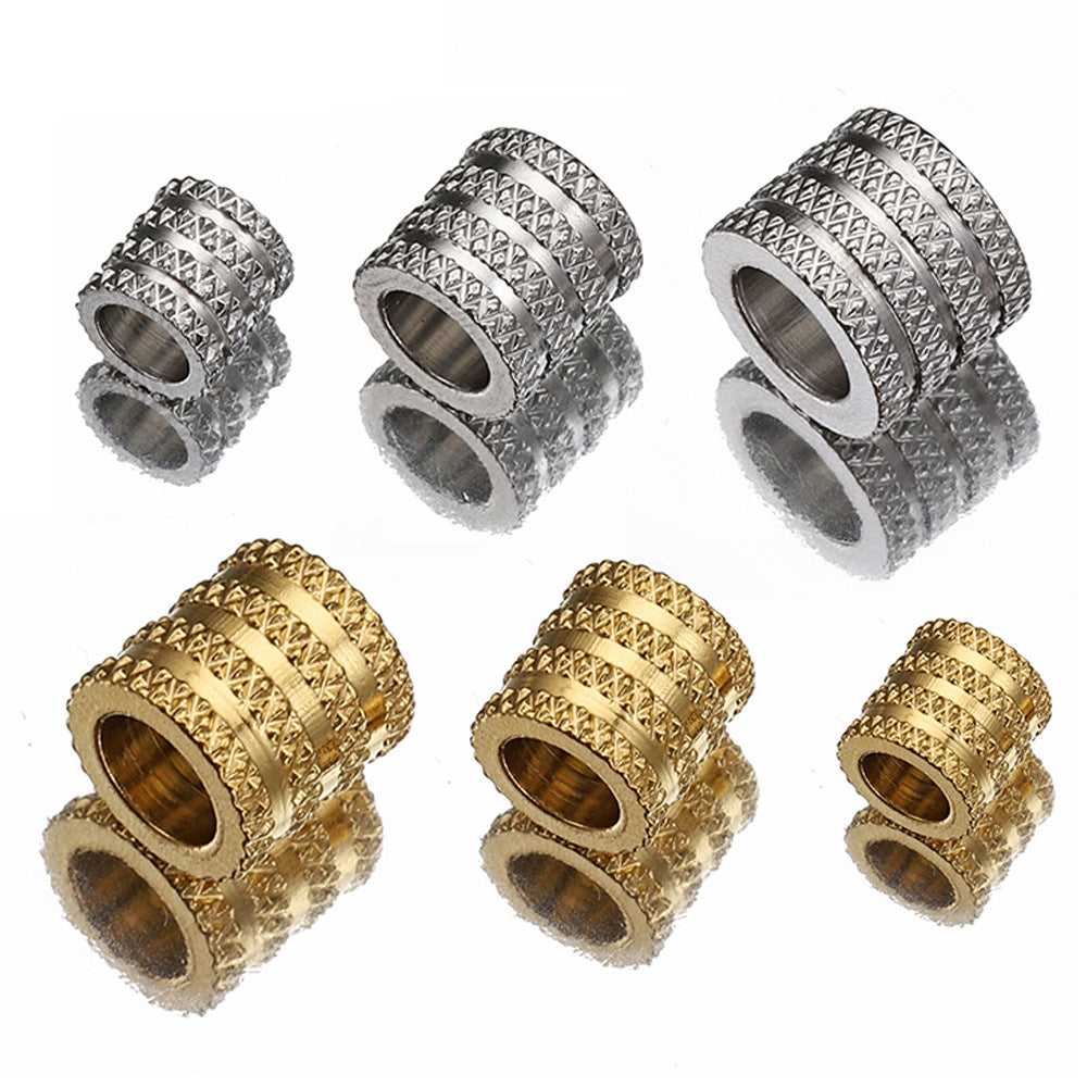 Stainless Steel Tube Metal Beads 5-10mm Four Arcs Reticulated Pattern 20pcs