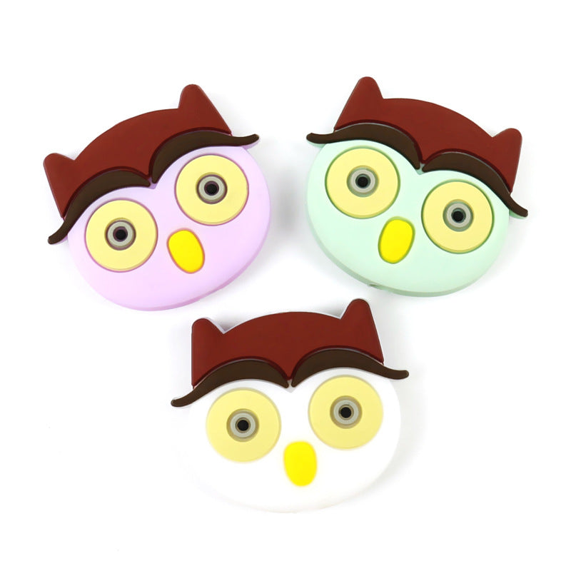 Silicone Focal Beads Owl Big Eyes Pastel Woodland 20pcs 4