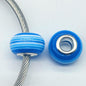 Acrylic Round Spacer Beads 14mm Rainbow Stripe Large Hole 50pcs 7