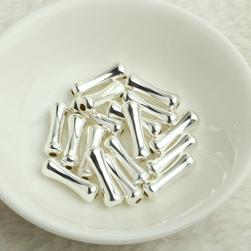 Brass Bone-Shaped Metal Beads Playful Polished Gold Tube 50pcs 4