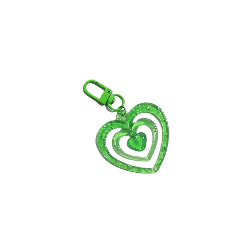Acrylic Transparent Heart Keychain Colorful Layered Resin Charm 4