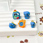 Hand Painted Alloy Metal Beads 12x15mm 14x17mm Enamel Finish 3pcs