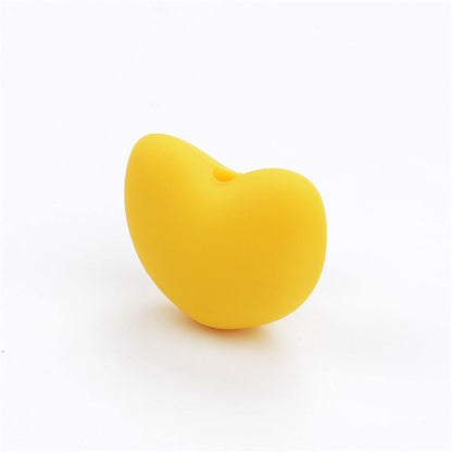 Heart Shaped Silicone Beads 21x30mm Soft Matte Finish 20pcs 6